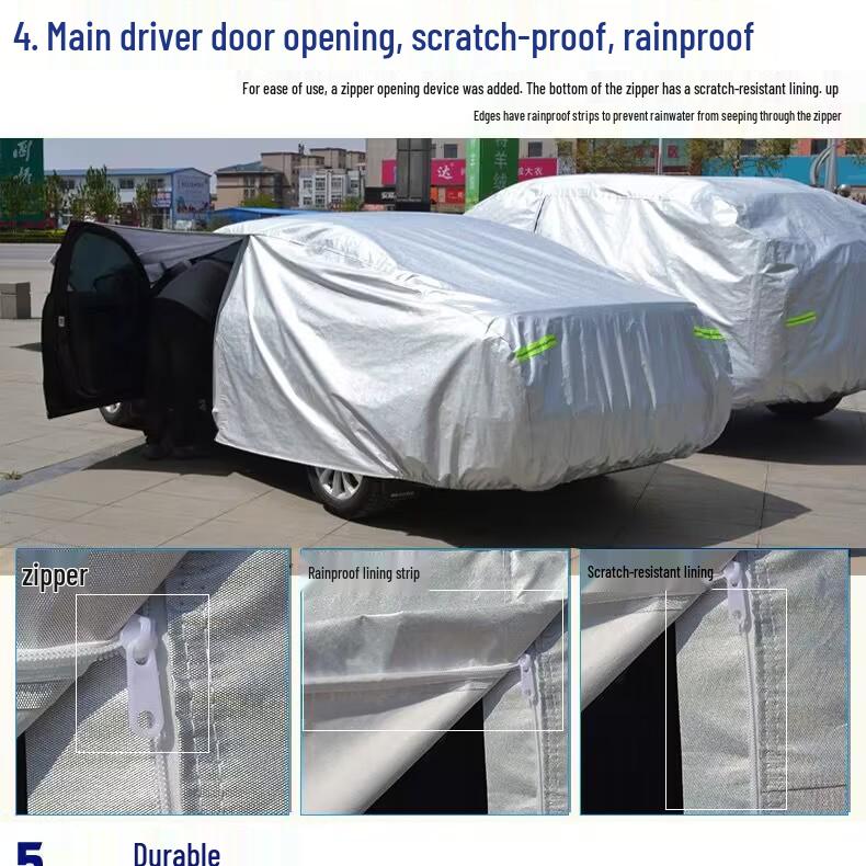 Universal Four Seasons Car Cover: Snow, Rain, Sunproof with Sunshade & Heat Insulation, Oxford Fabric, Dustproof