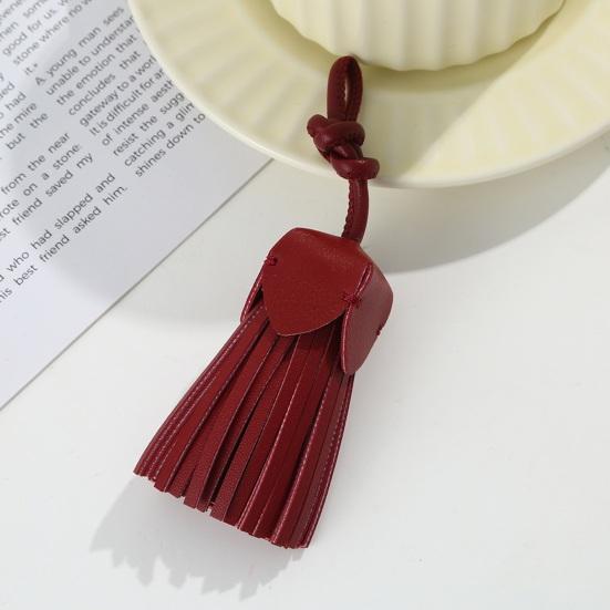 Fusk Läder Tofs Hängande Prydnad DIY Hantverk Tillverkning Vintage Tofs Hänge Väska Plånbok Bil Nyckelring Skolväska Hängande Dekoration