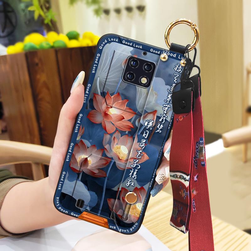 Ring Phone Holder Phone Case For Oukitel WP6 Elderly lady Fashion Lanyard Chinese style Kickstand Silicone Durable