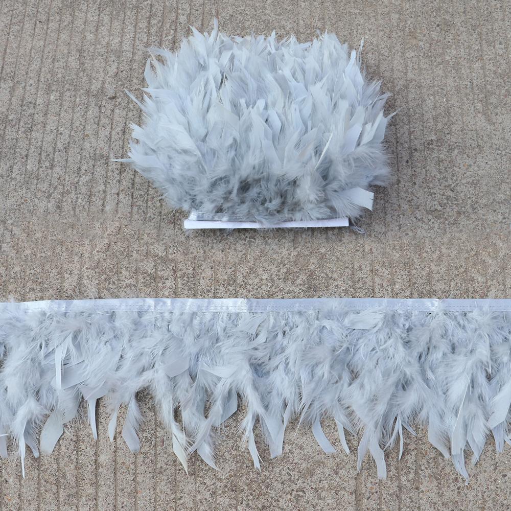 1M 10-15CM Turkey Feather Trim Fringe Blue Marabou Plumas Ribbon for Crafts Sewing  Clothes Wedding Dress Decoration Accessories