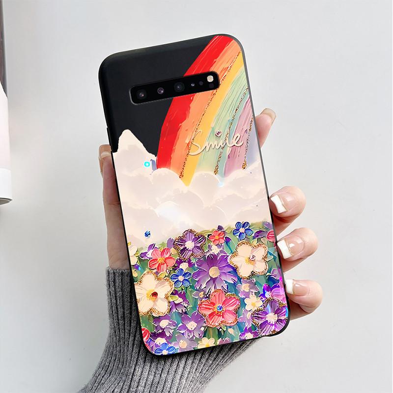 For Samsung S10 5G Case Cute Cartoon Soft Silicone Matte Slim Protective Phone Cover For Samsung Galaxy S10 5G G977N Case Coque