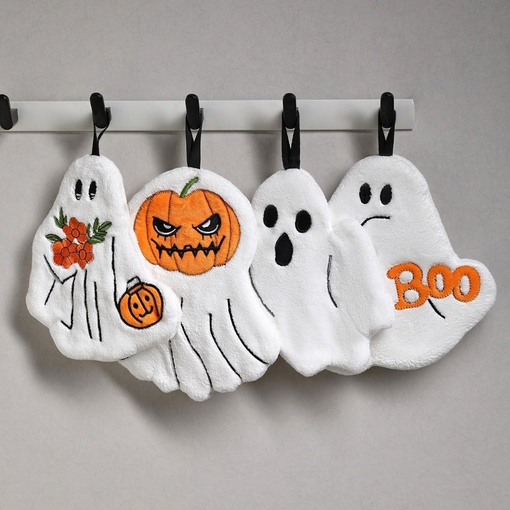 Coral Fleece Halloween Hand Towels Quick Drying Kitchen Towels Ghost Towel Halloween Gift