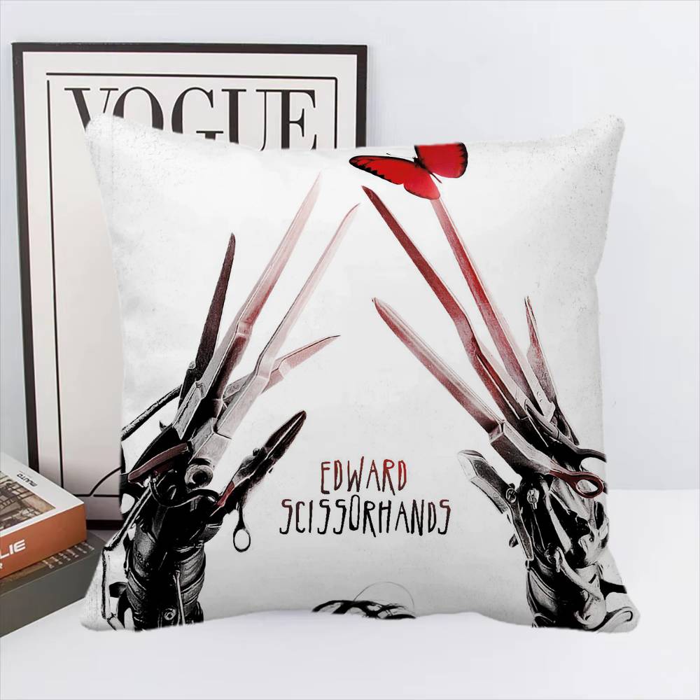 Edward Scissorhands Movie Pillow Case Square Pillow Bedroom Sofa Leisure Comfort Cushion Home Decoration