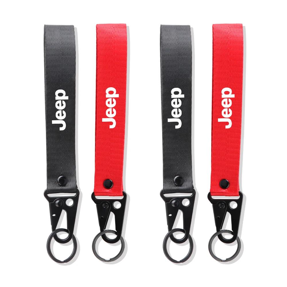 Per Chiave Auto Jeep Striscia Portachiavi in Nylon Distintivo Portachiavi Anello Portachiavi Per JEEP GrandCherokee Renegade Wrangler Compass Patriot A