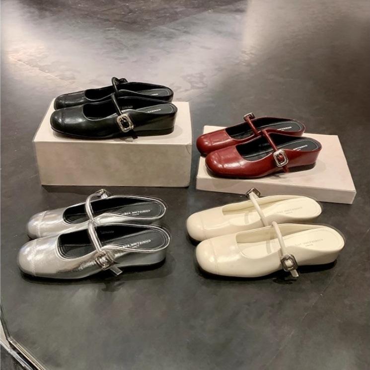 [Shei Su Yinyin] Half drag version~ 35mm inner height increase buckle with Mary Jane bag head half slippers women's sandals summer