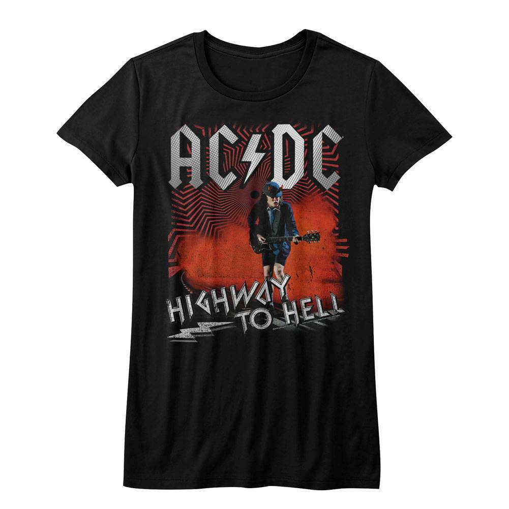 

AC/DC Highway To Hell Black Junior Women s T-Shirt Mens Womens Tees Top 3XL