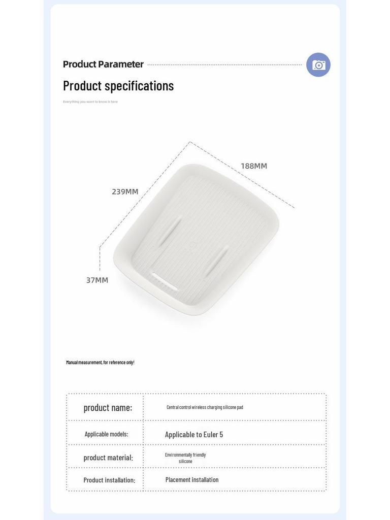 Compatible with 26 Models: ORA 5 Center Console Wireless Charger Silicone Mat - Anti-slip, Dustproof Phone Holder & Interior Accessory.