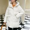 Autumn Winter Thicken Warm Parka Women Casual Sweety Solid Color Big Pocket Loose Short Hooded Coat Jackets Outwear