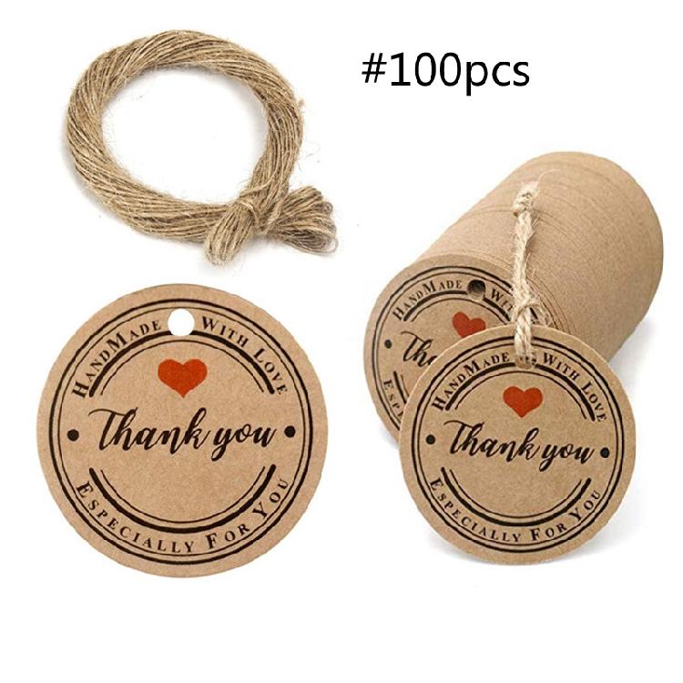 100 Pcs Gift Tags Thank You Tags for DIY Birthday Christmas Wedding Party Favors