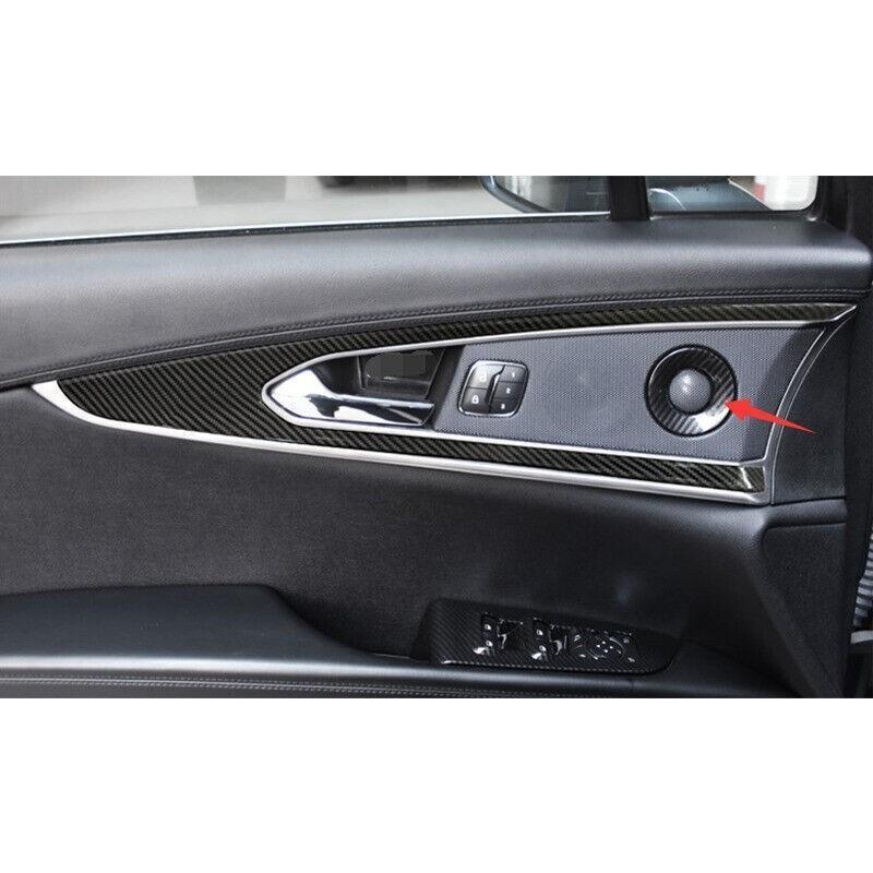 For Lincoln MKZ 2014-2020 ABS Carbon Fiber Inner Door Speaker Sound Ring Trim 4X