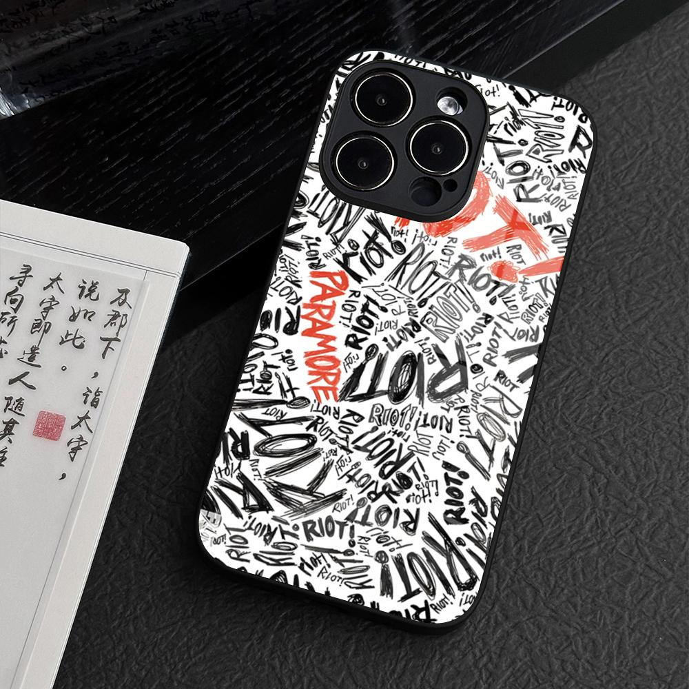 Paramore Band Whitepaper Phone Case For IPhone 17 Pro Max 15 16 Pro 14 Plus 12 11 13 14 Magsafe Wireless Charge Glass Cover