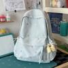 Schoolbag Cream Matte Dopamine Small Floral Embroidery Girl Backpack Girlfriend Daily Class Weekend Travel Backpack