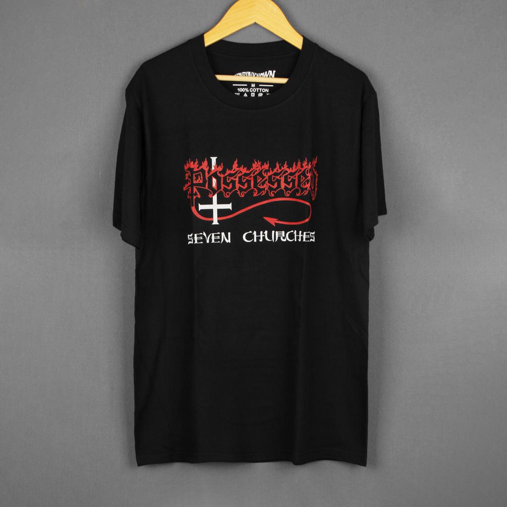 Possessed T Shirt Seven Churches Slayer Death Band Metal Men's Graphic Printed Top Summer Printed Clothing Short Shirt