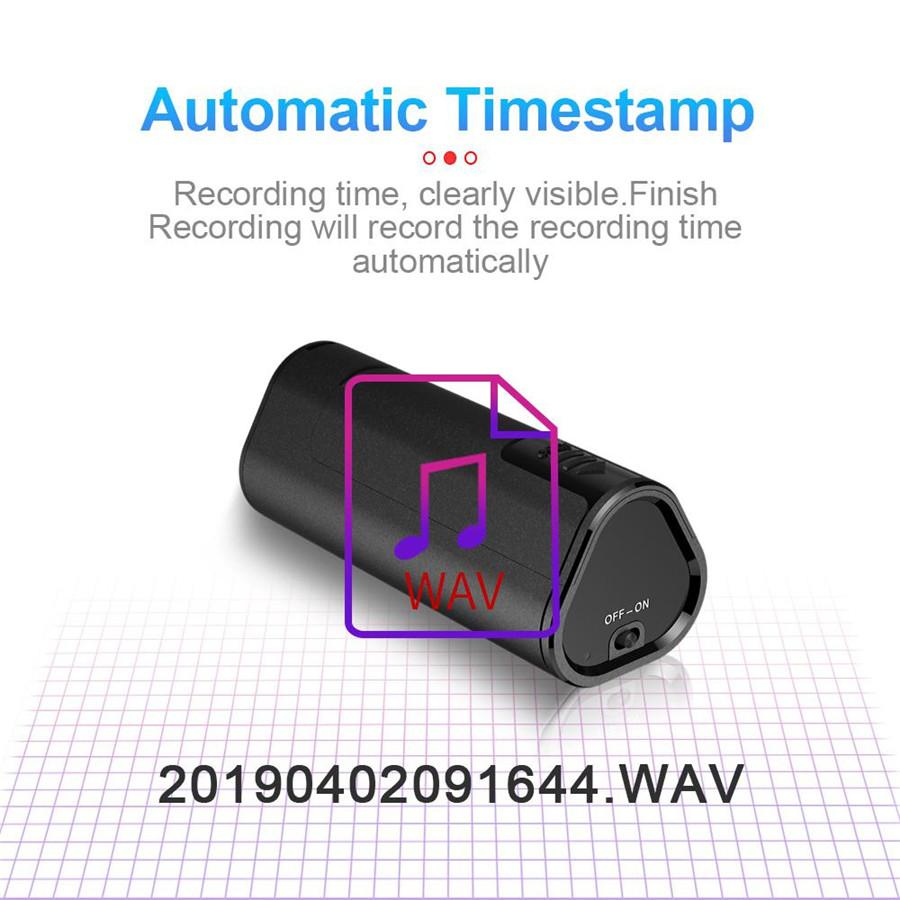 Hidden Voice Recorder Activated Digital Audio Sound Recording Device 16GB Black