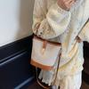 Bag Women's  New Trendy Fashion Portable Bucket Bag Niche Design Contrasting Color Splicing Shoulder Crossbody Bag