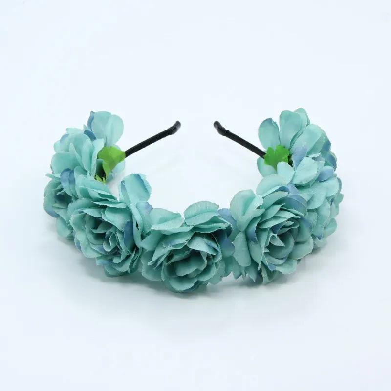 Floral Garland Romantic Wreaths Bride Garland Head Hoop Fashion Bohemian Bridal Flower Hair Accessories Children Headbands Gifts