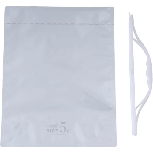 Iwatani Material Rice Storage Bag, Easy Sealing Rice Container, Food Stock, Holds 5kg of Rice, Refrigerates, Airtight, Prevents Drying, Prevents Odors