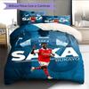 Bukayo Saka player Bedding Quilt Set Quilt Cover Pillowcase Home Decoration Birthday Gift (1 * duvet cover + 2 * pillowcase, without core)
