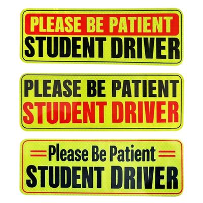 Driver Magnet Driver Bumper Magnetic Reflective Sticker for Car Please Be Patient Student Driver Magnet Reusable Signs