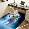 Charming White Horse Chair Mat Office Carpet, Oversized Rug for Home Decor, Sofa Mat, Desk Protector