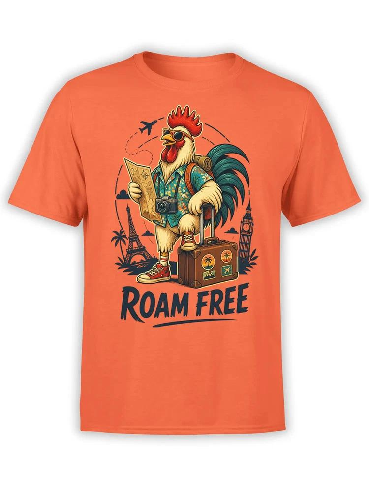 Roam Free Rooster Travel Tshirt Unisex S