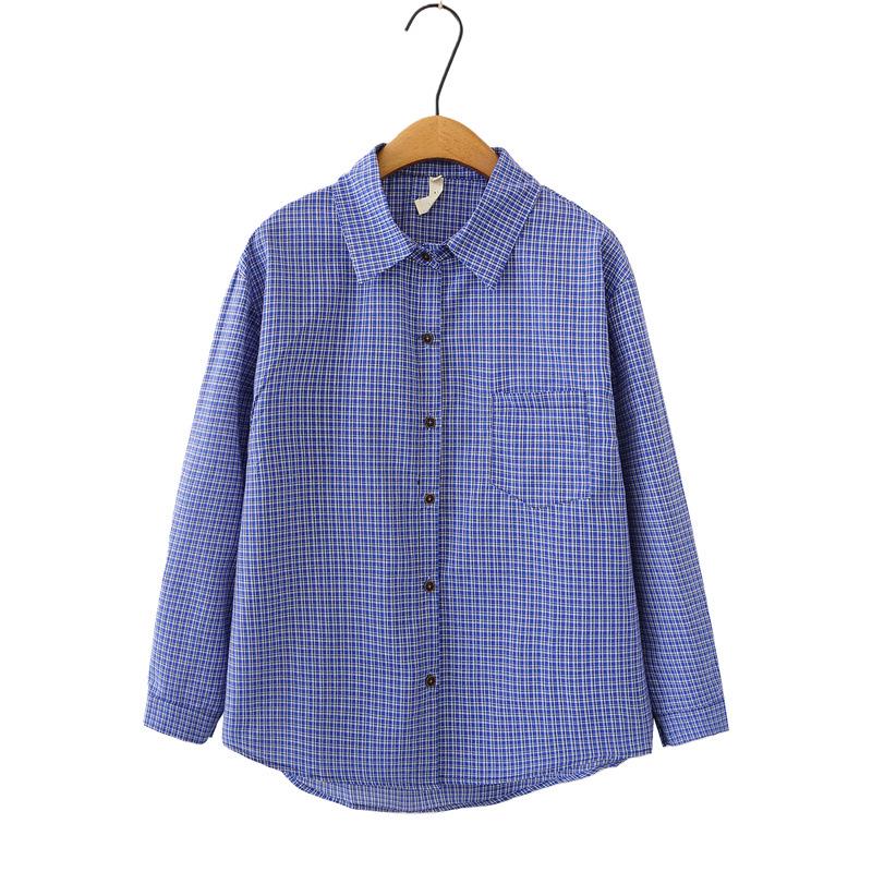 2026 Spring Plus Size Women's Long Sleeve Plaid Shirt Cardigan Fashion Literary Style Jacket