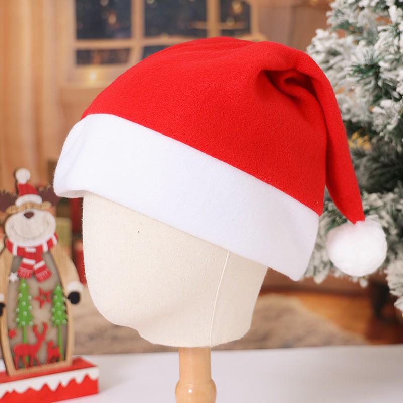 Flannel Christmas Hat for Adults - Festive Headwear for Party, Costume, and Decoration