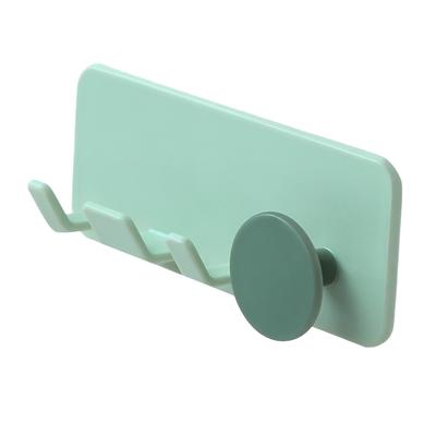 Plug Hook Punch Free Strong Adhesion Simple Appearance Wall Mounted Power Plug Holder for Bathroom Kitchen Green