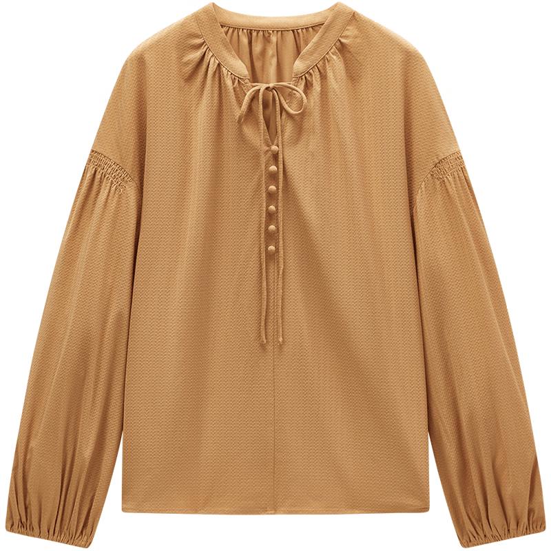 Aijutu Women's French Tie-Waist Chiffon Blouse