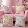 Cute Easter Bunny Cushion Cover Plush Fabric Soft Double-Sided Printed Sofa Warm Winter Home Gift Pillow Case