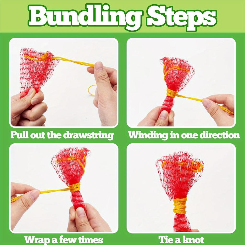 100 PCS Watermelon Nets, 18 Inches Melon Hammock Red Onion Mesh Bags, Reusable Cantaloupes Hanging Mesh Bag with Drawstring for Trellis Vertical