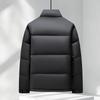 Mens Winter Down Jacket Stand Collar Zipper Lightweight Warm Casual Outerwear 90% White Duck