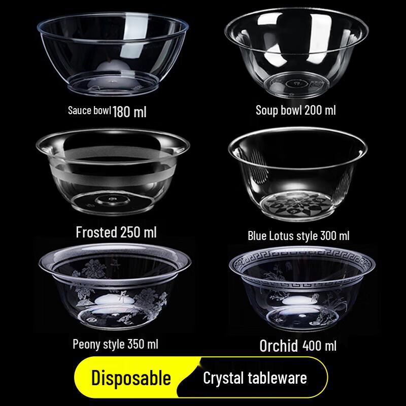 Disposable Plastic Crystal Bowls Set