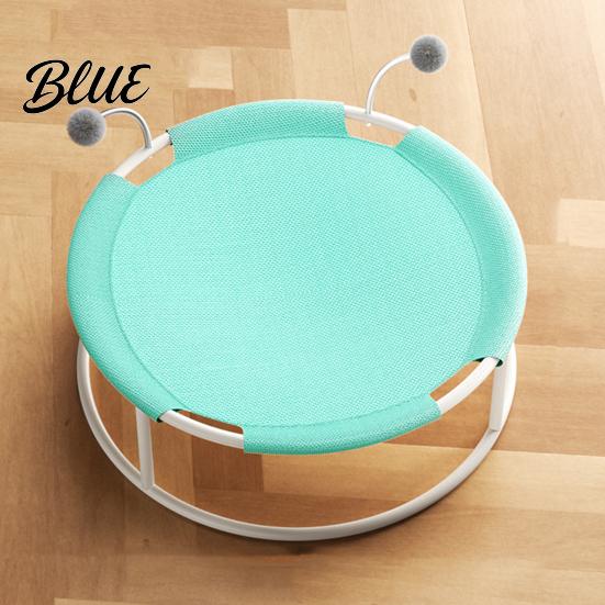 Secure Sleeping Space with Removable Bed Free-Standing Elevated Cat for Pets Round Hammock Durable Frame