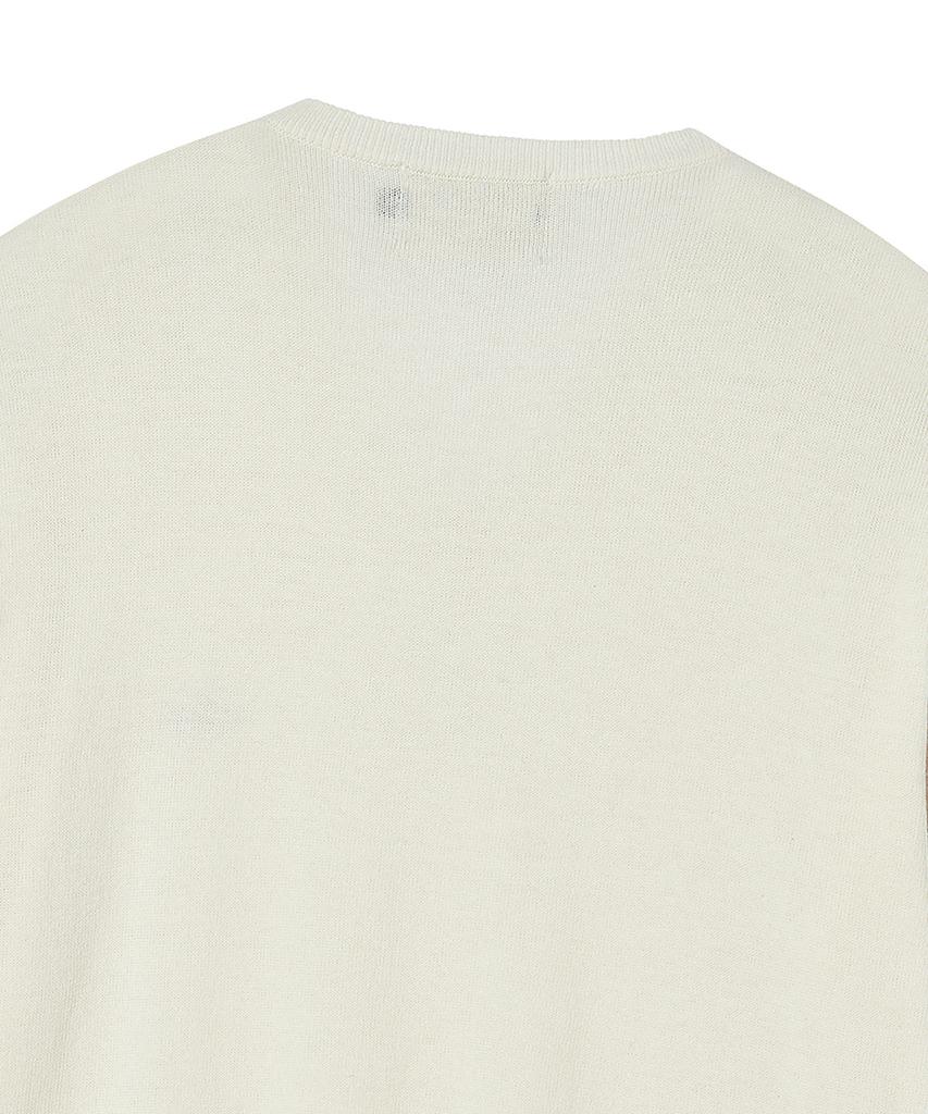 BEYOND CLOSET [Collection Line] Soft Breeze V-Neck Short Sleeve Knit Ivory