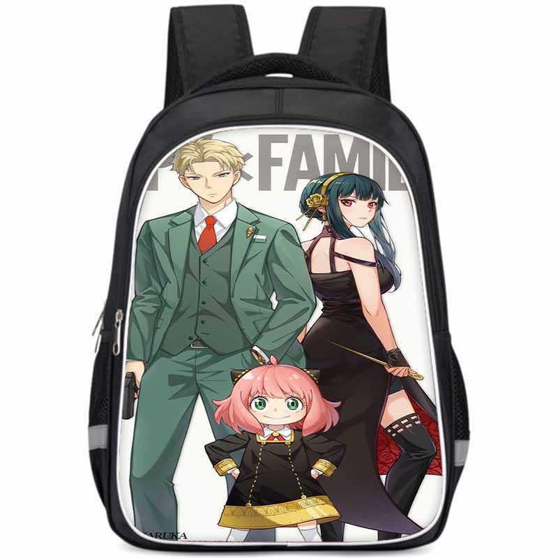 Geräumiger Spy Family Rucksack für Kinder Leichte Oxford-Stoff Schultasche