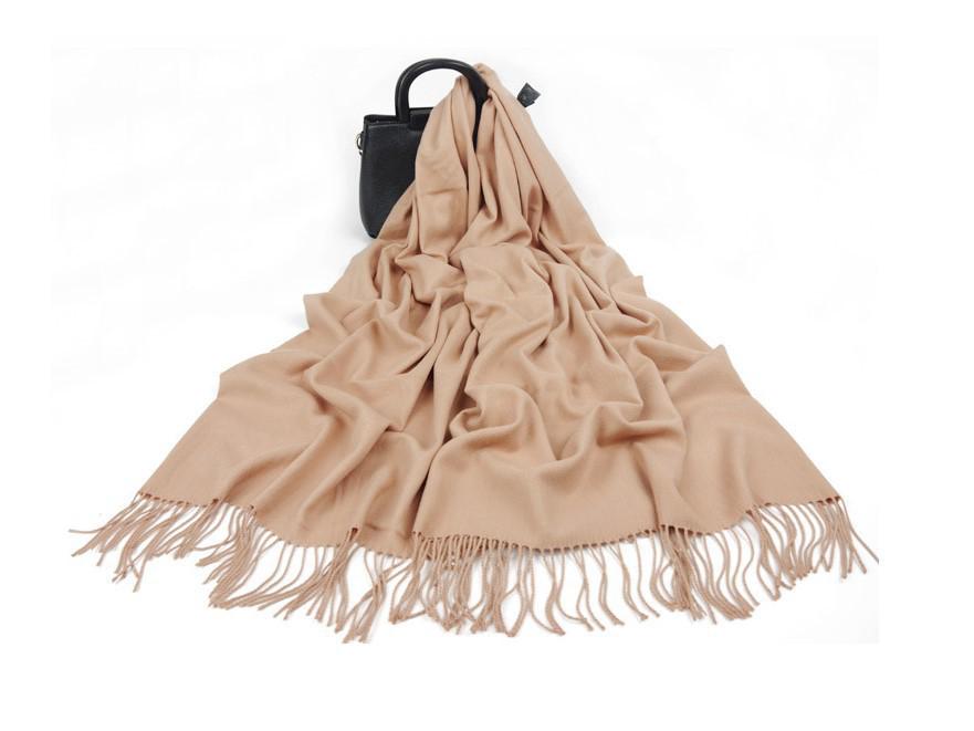 White Cashmere Scarf: Thickened, Solid Color, Versatile for Women & Men, Perfect for Autumn & Winter
