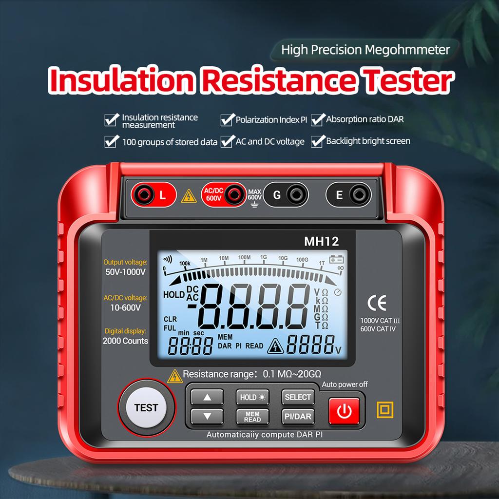 Insulation Resistance Tester High Accuracy Digital Insulation Resistance Meter Voltage Meter
