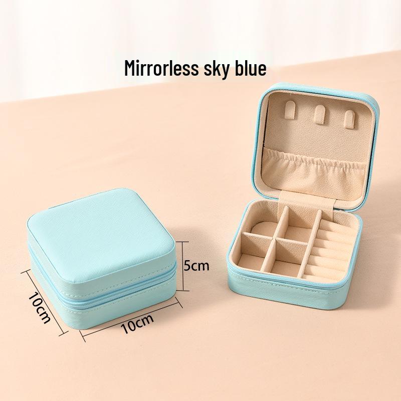 

Высококлассная шкатулка для хранения украшений с зеркальным узором для колец, серег, ожерелий - женский органайзер на молнии. 10cm x 10cm x 5cm