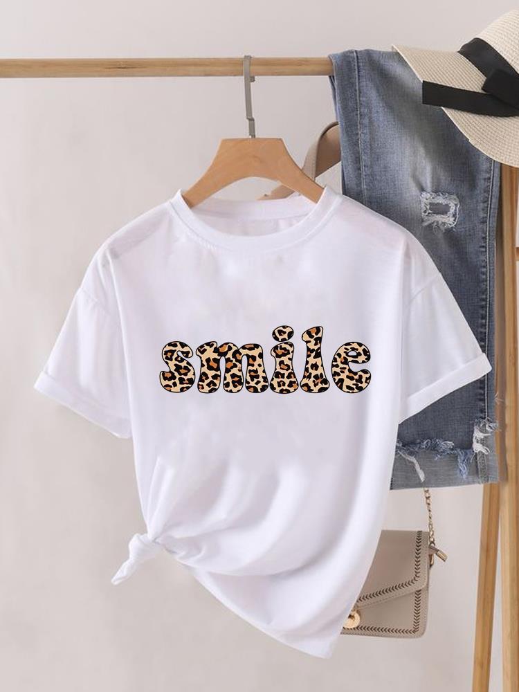 

(Asian Size) T Shirt Lady Female Top Fashion butterfly letter Graphic Short Sleeve T-shirts Casual Printed Clothing Women Tee S