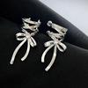 Girls New Ribbon Aesthetics Ear Clips Ballet Style Ribbon Bow-Knot Ear Cuff Women Korean Fashion Earring Jewelry Gifts