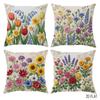 4 Stück Blumenmuster Kissenbezug Tulpe Rose Sonnenblume Gänseblümchen Lavendel Kissenhülle Polyester Heimdeko Sofa Schlafzimmer Wohnzimmer