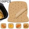 100 Stück Airfryer-Papier, Einweg-Dampfgarer-Einlagen, Küchen-Backformen-Papier, Backen, Antihaft-Dampfmatte, ölabsorbierendes Papier