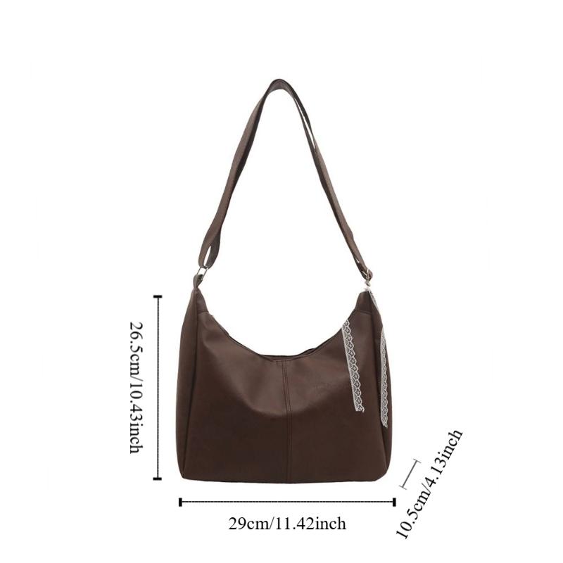 PU Leather Cross Body Bag Solid Color Tote Bag Casual Shoulder Bag  for Lady/Girls