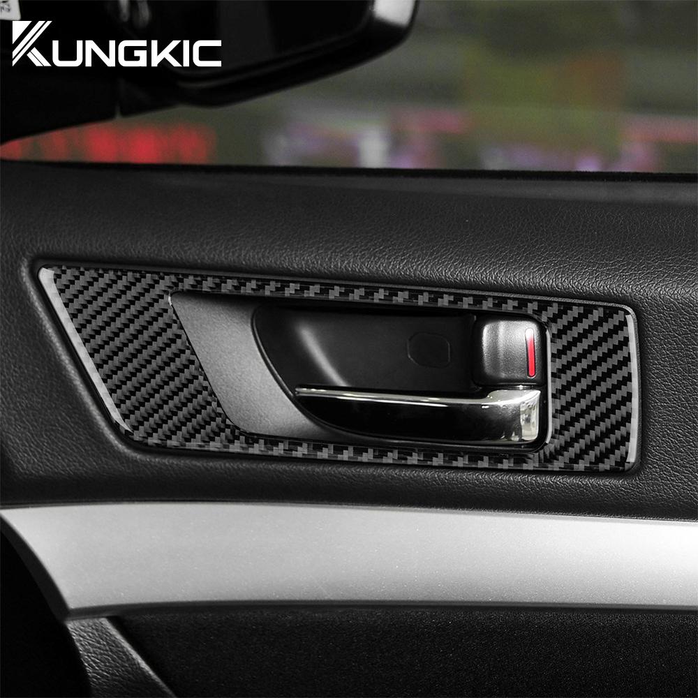 Real Soft Carbon Fiber Sticker For Subaru Legacy Outback 2010 2011 2012 2013 2014 LHD RHD Car Door Handle Frame Accessories