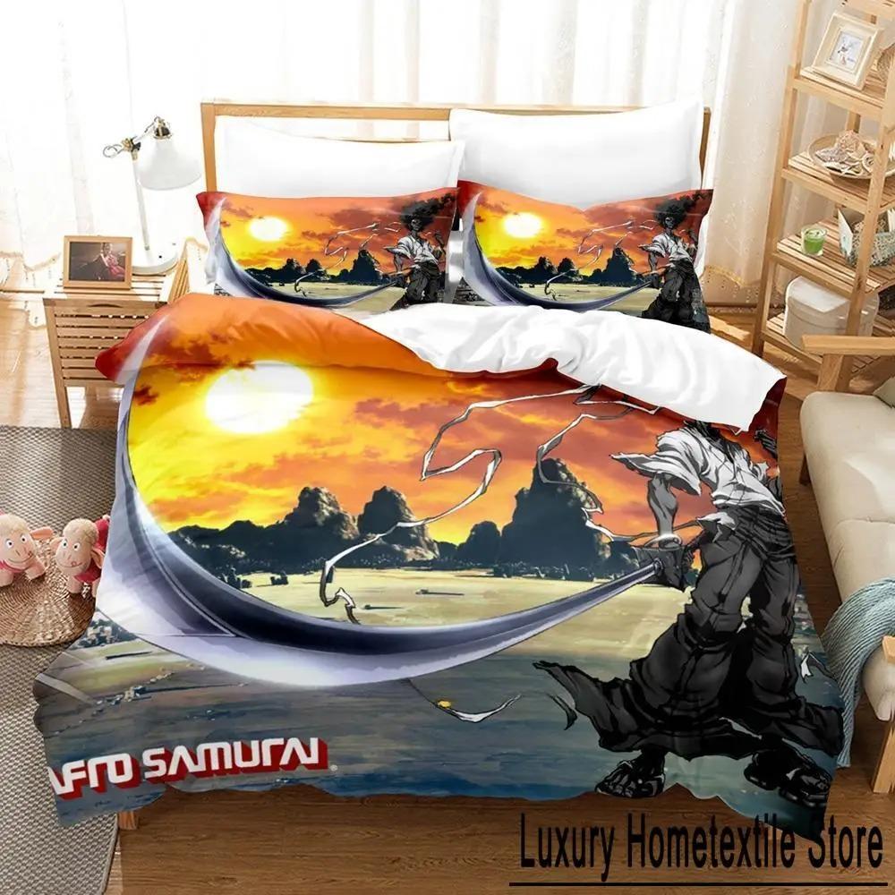 

New Afro Samurai Bedding Set Single Twin Full Queen King Size Bed Set Adult Kid Bedroom Duvet cover Sets 3D Print Anime Bed Tool 70x133cm 2pcs