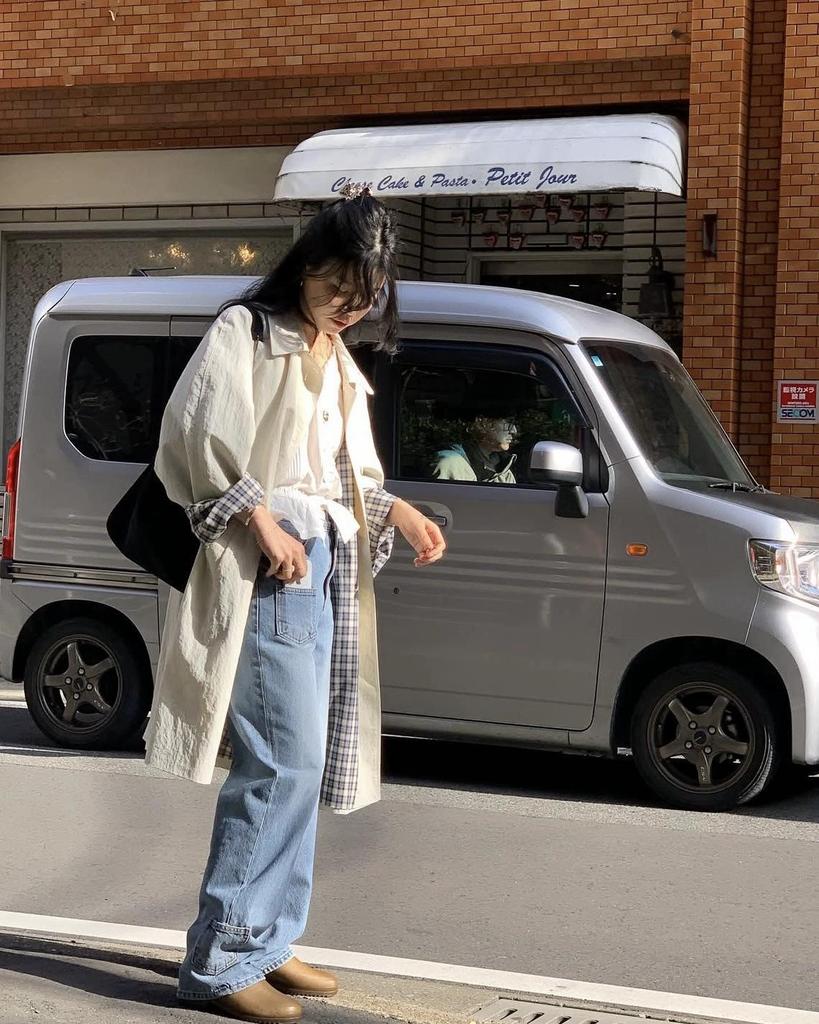 Einfarbiger mittellanger einreihiger Damen-Trenchcoat im koreanischen Stil - Lässige, vielseitige und figurbetonende Oberbekleidung