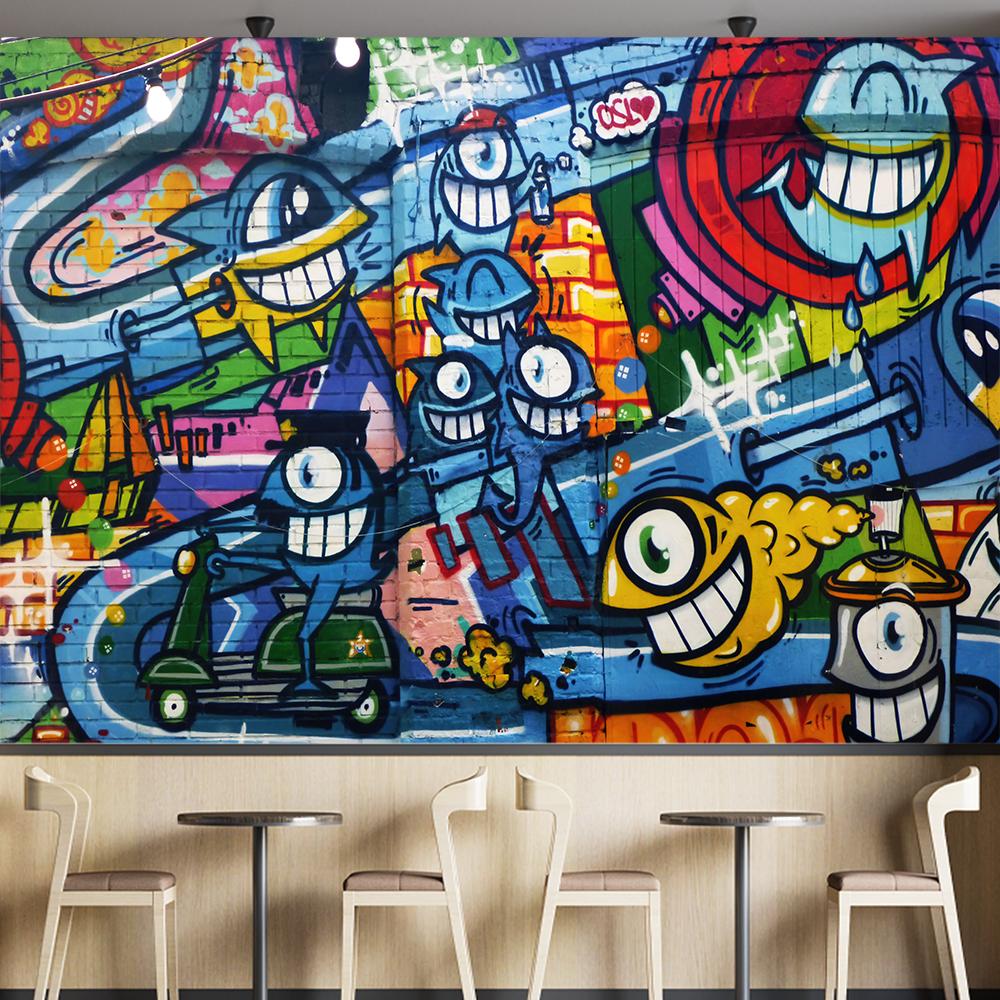Graffiti Wall Murals Bar Music Festival Party Stage 3d Graffiti Wall Stickers Large Poster Wall Paper Decor