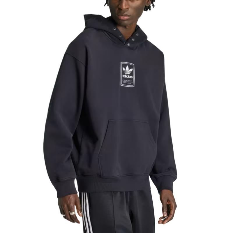 Adidas Originals Sweatshirts Men's Black Hooded Non Detachable Moderat