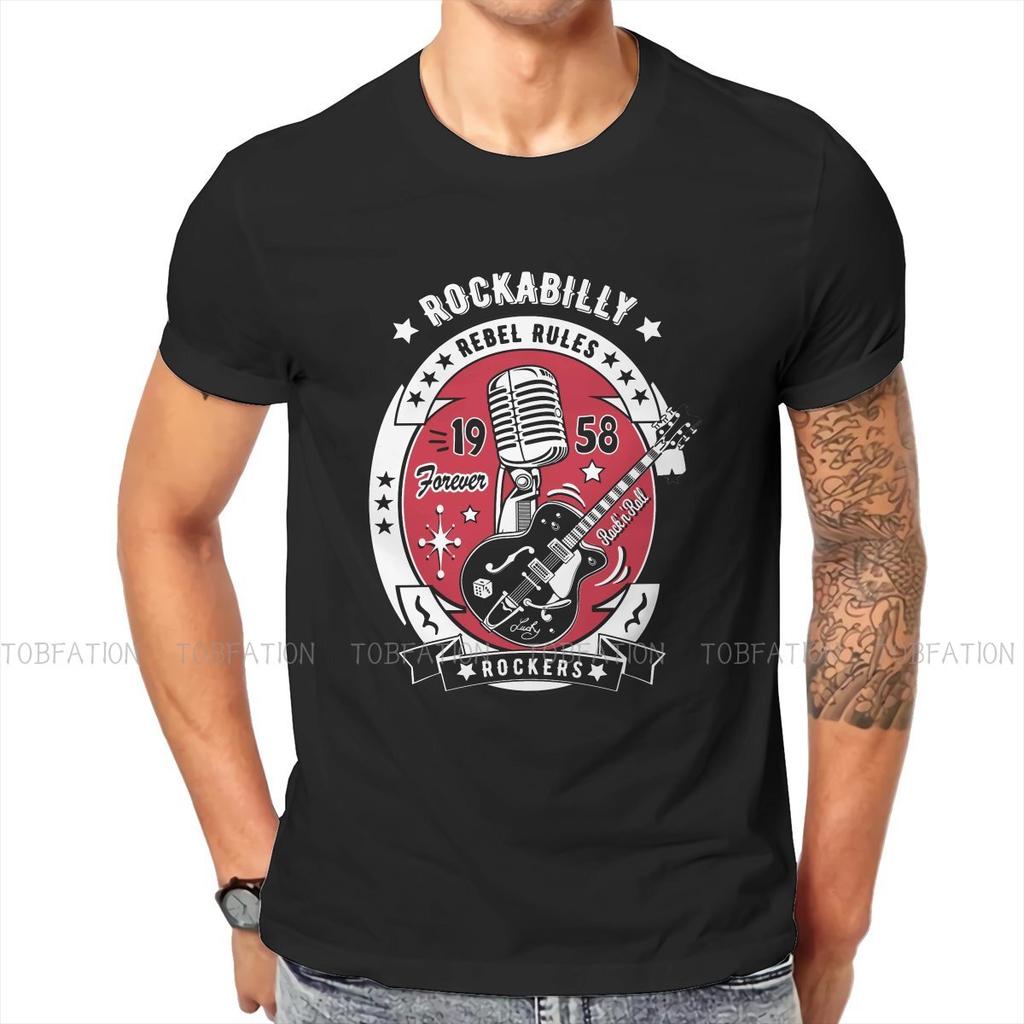 ZX Rock 50s Rockabilly Music 1958 Rock and Roll Vintage Rocker 60s 70s Guitar Tshirt Summer Mens Clothes Cotton Harajuku T Shirt